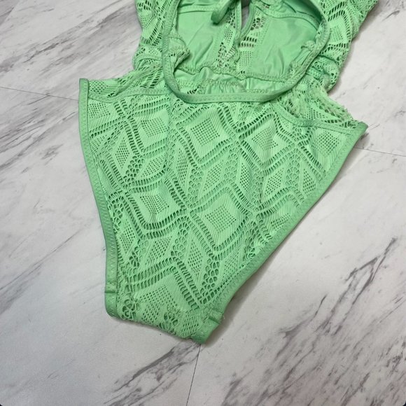 New! Becca Color Play Crochet One Piece Swimsuit - Picture 3 of 12